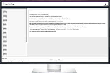 Screenshot of Aviation Knowledge Test in ADAPT