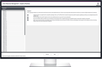 Screenshot of Crew Resource Management Assessment for Captains in ADAPT