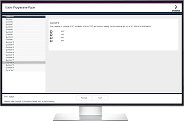 Screenshot of Maths Test - Progressive in ADAPT