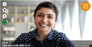 A young lady on a remote call