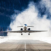Photo of a private jet taking off
