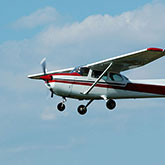 Photo of a light aircraft in flight