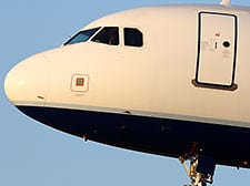 Close up of outside of plane focusing on cockpit